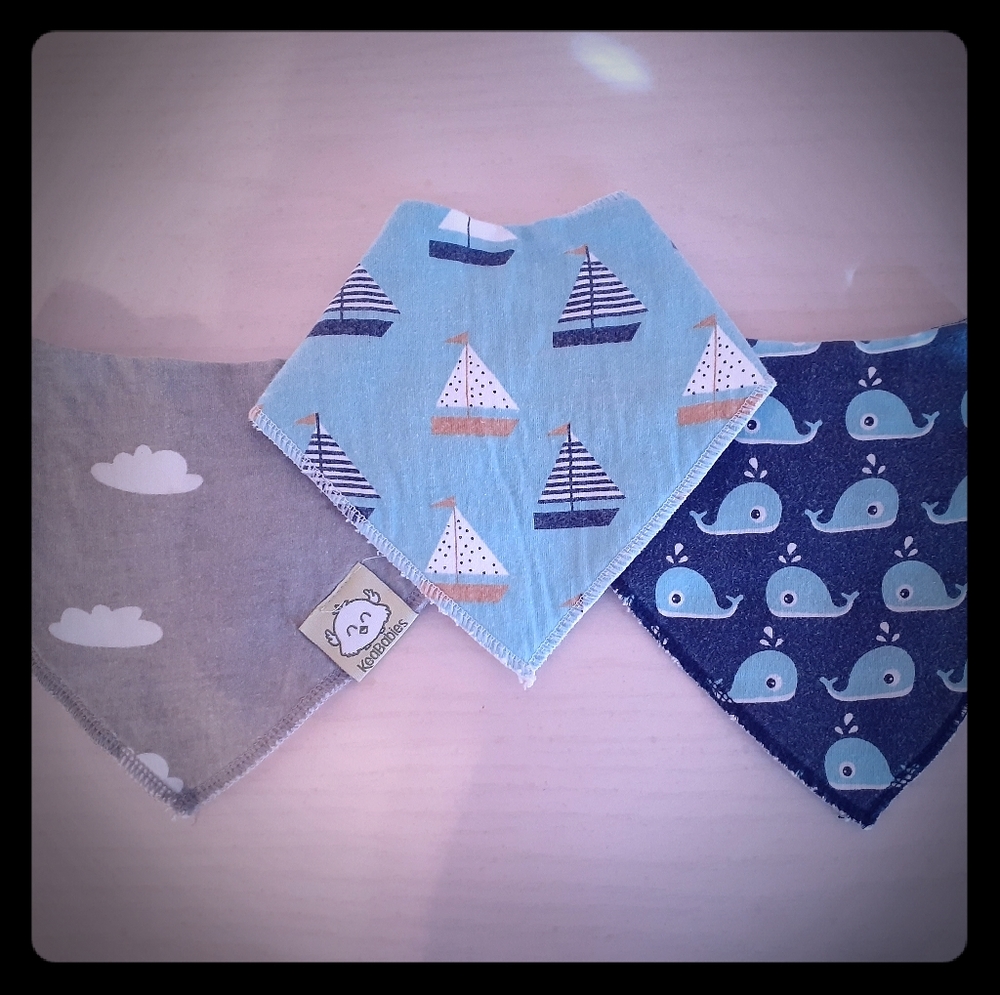 Set of 3 baby boy bandana bibs